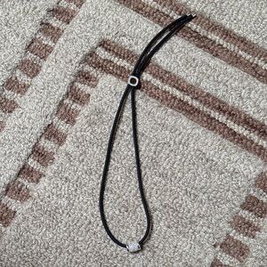 YVES NOIR PARACORD NECKLACE IN LAB WHITE SAPPHIRE